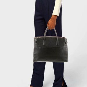 Cuyana Black Leather Work Satchel with Dust Bag EUC